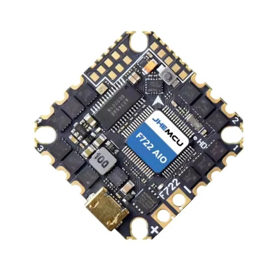 Original JHEMCU GHF722AIO-HD 40A AIO Flight Controller for RC Drone 40A 4in1 ESC 2-6S Baro OSD BlackBox Plastic